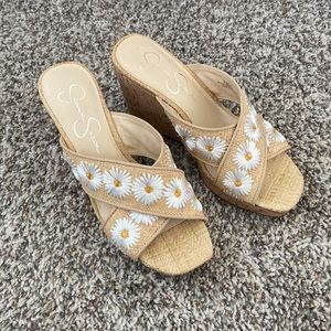 Jessica Simpson Flower Wedges